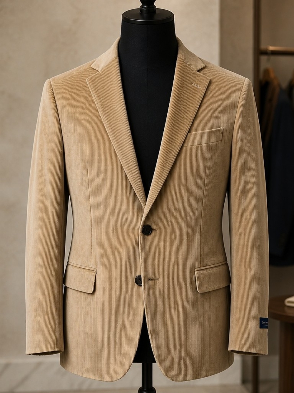 Stafford Men's Tan Corduroy Sport Coat 46R Classic Fit